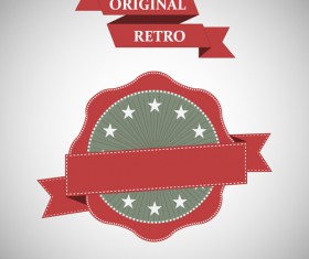 Original ribbon with retro labels vector 03