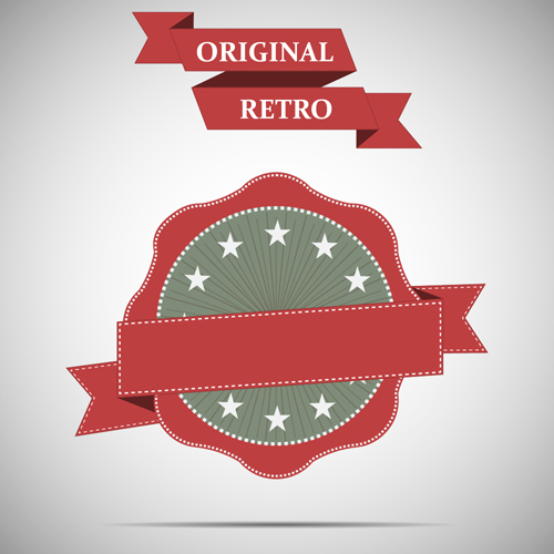 Original ribbon with retro labels vector 03