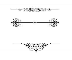 Ornaments floral borders burshes