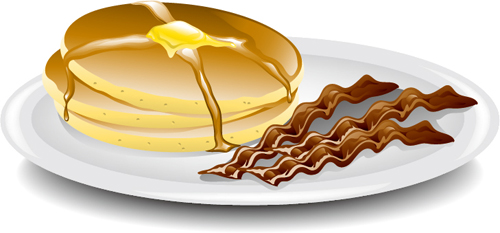 Pancake bacon platter vector