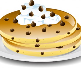 Pancake chocolate chip vector graphics