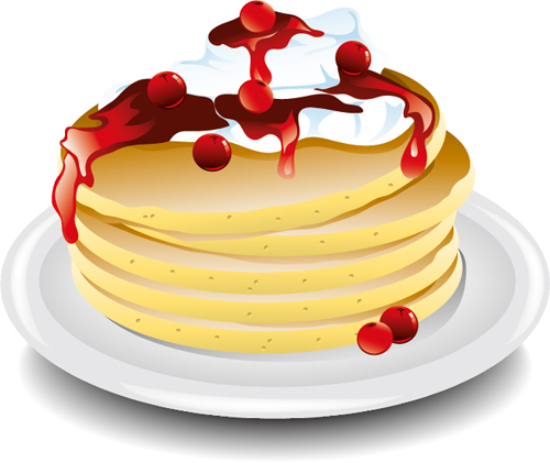 Pancake with cherry vector design