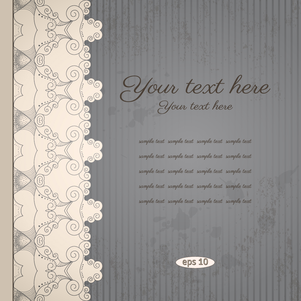 Paper lace with retro background vector