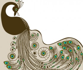 Peacock vintage styles background vector 01