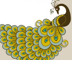 Peacock vintage styles background vector 05