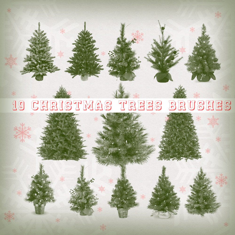Realistic christmas trees brushes