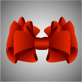 Realistic red bow vector
