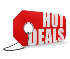 Red hot deals tags design vector 06