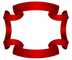Red ribbon frmae vector