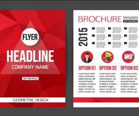 Red styles flyer and cover brochure vector 01