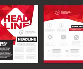 Red styles flyer and cover brochure vector 02