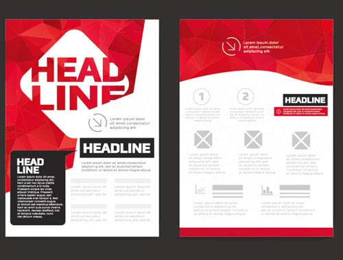 Red styles flyer and cover brochure vector 02