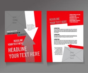 Red styles flyer and cover brochure vector 03