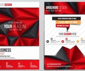 Red styles flyer and cover brochure vector 04