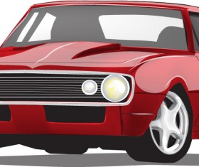 Red vintage car vector material 03