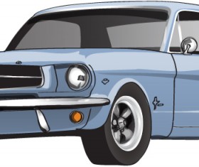 Red vintage car vector material 06