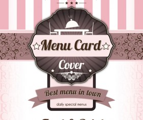 Retro styles restaurant menu cover vectors 02