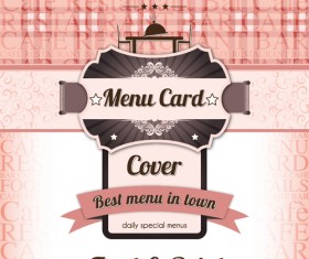 Retro styles restaurant menu cover vectors 04