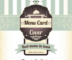 Retro styles restaurant menu cover vectors 05