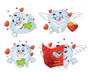Romantic teeth with Valentines Day vector