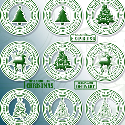 Round Christmas Stamps Brushes