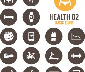Round health icons vector set 02