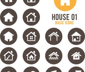 Round home icons vector 01