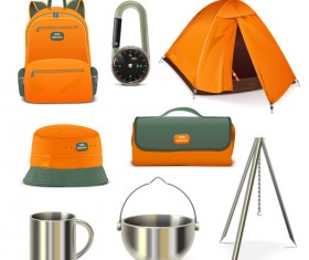 Rralistic camping equipment vector material 03