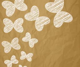 Scribble with brown paper background vector 01