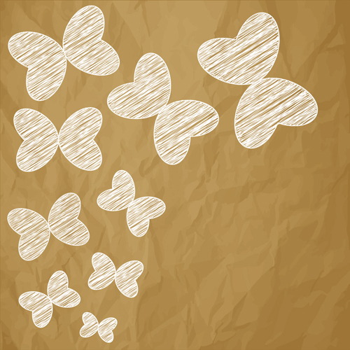 Scribble with brown paper background vector 01