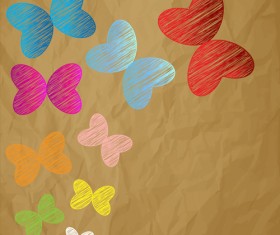 Scribble with brown paper background vector 02