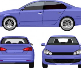 Sedan from three angles vector