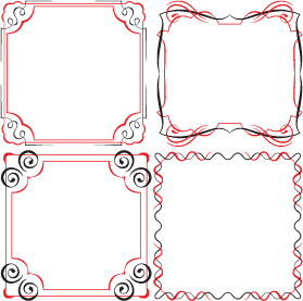 Set of simple hand drawn frame vectors 01