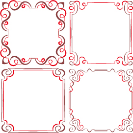 Set of simple hand drawn frame vectors 03