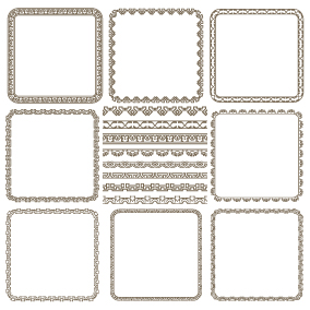 Set of simple hand drawn frame vectors 05