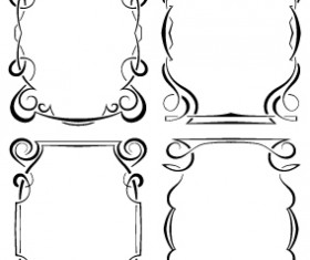 Set of simple hand drawn frame vectors 06