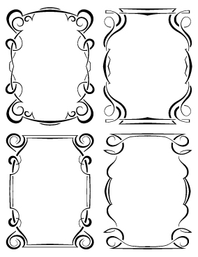 Set of simple hand drawn frame vectors 06