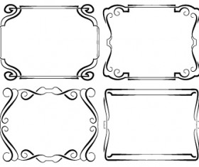 Set of simple hand drawn frame vectors 07