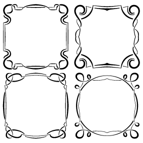 Set of simple hand drawn frame vectors 09