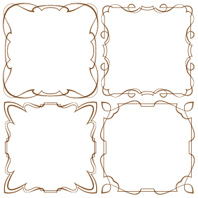 Set of simple hand drawn frame vectors 16