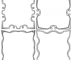 Set of simple hand drawn frame vectors 18
