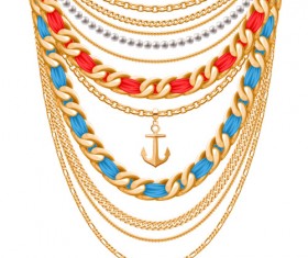 Shiny gold chains vector illustration 01