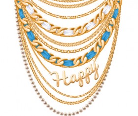 Shiny gold chains vector illustration 02