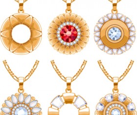 Shiny gold chains vector illustration 03