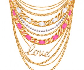 Shiny gold chains vector illustration 04