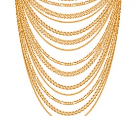 Shiny gold chains vector illustration 07