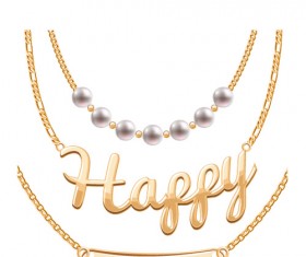 Shiny gold chains vector illustration 08