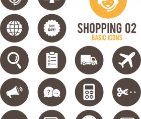 Shopping round icons vector design 02