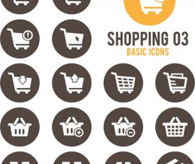 Shopping round icons vector design 03