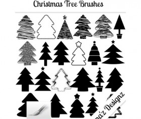 Simple  Christmas Tree Brushes set